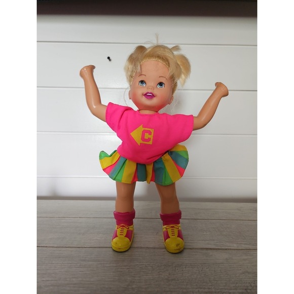 Mattel Other - Mattel 90s Cheerleader Doll Blonde Hair Pink Shirt Colorful Skirt 14 Inch Toy